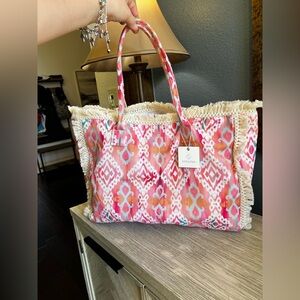 🆕 Styline Stella Boho Pattern Fringe Vibrant Tote Bag